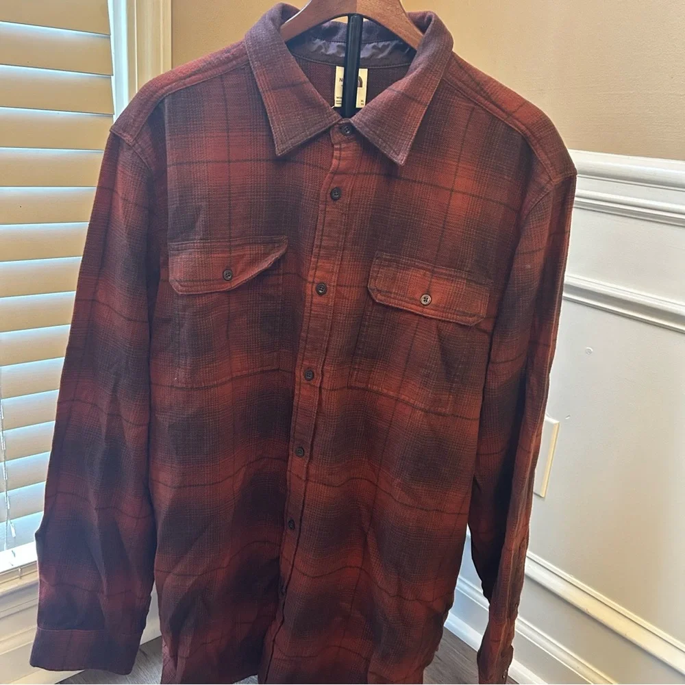 THE NORTH FACE Men's Arroyo Flannel Shirt, Coal Brown Plaid, XL New